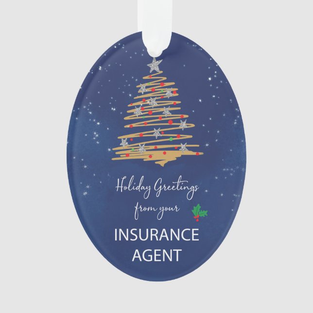 From Insurance Agent Christmas Tree Custom Name Ornament (Front)