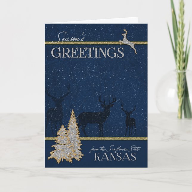 from Kansas The Sunflower State Christmas Holiday Card (Front)