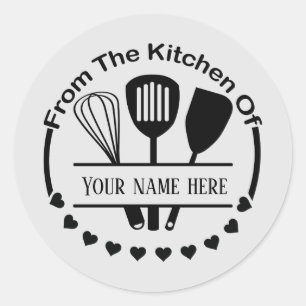 from kitchen add name  classic round sticker