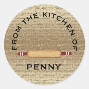 From Kitchen of Minimalist Rolling Pin Classic Round Sticker