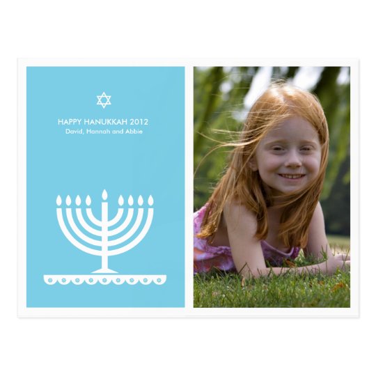 From Lucy: HAPPY HANUKKAH MODERN MENORAH Postcard