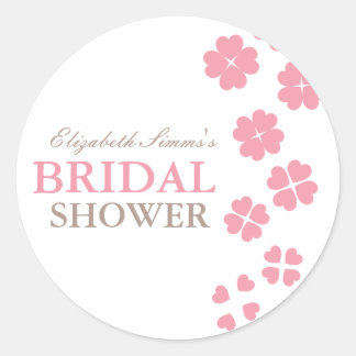 From Lucy: HEARTS & FLOWERS | bridal shower Classic Round Sticker