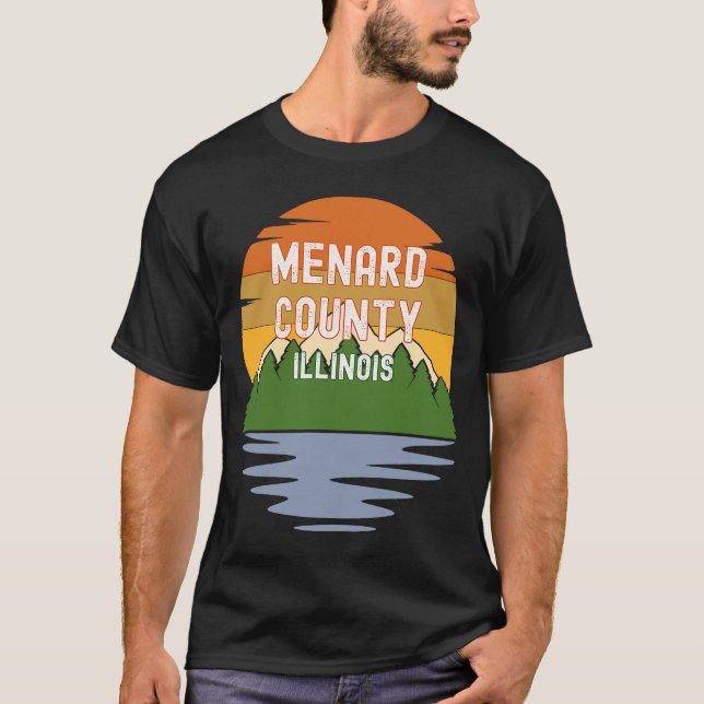 From Menard County Illinois Vintage Sunset T-Shirt (Front)