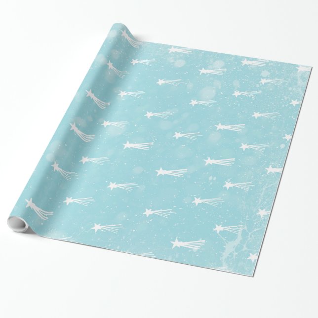 From Meteor Stars and Christmas-Teal Xmas Pattern Wrapping Paper (Unrolled)