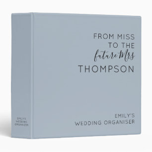 From Miss to Future Mrs Name Dusty Blue Wedding Binder