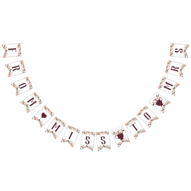 From Miss To Mrs Banner, Boho Bunting Flags (All)