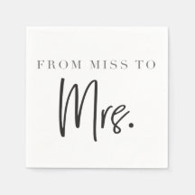 From Miss to MRS. Cocktail Napkin