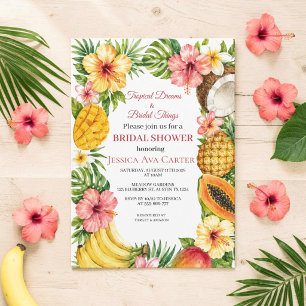From Miss to Mrs Tropical Fruits Bridal Shower  Invitation