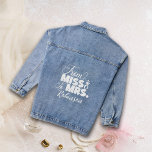 From Miss To Mrs. Wedding Bridal Denim Jacket<br><div class="desc">The classic denim jacket with a modern "From Miss to Mrs." calligraphy script,  customized with the newlywed bride's last name. The perfect wedding gift and keepsake for the beautiful bride.</div>