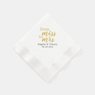 From Miss to Mrs wedding Napkin