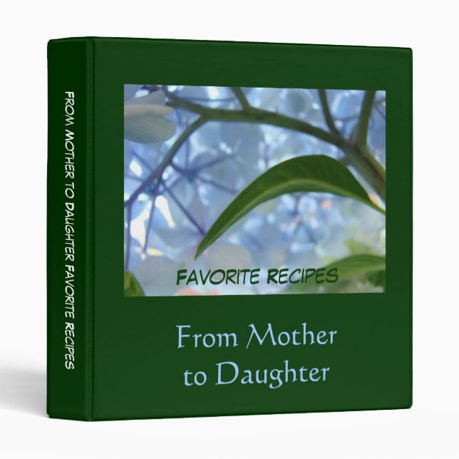 From Mother to Daughter Favourite Recipes binders (Front/Spine)
