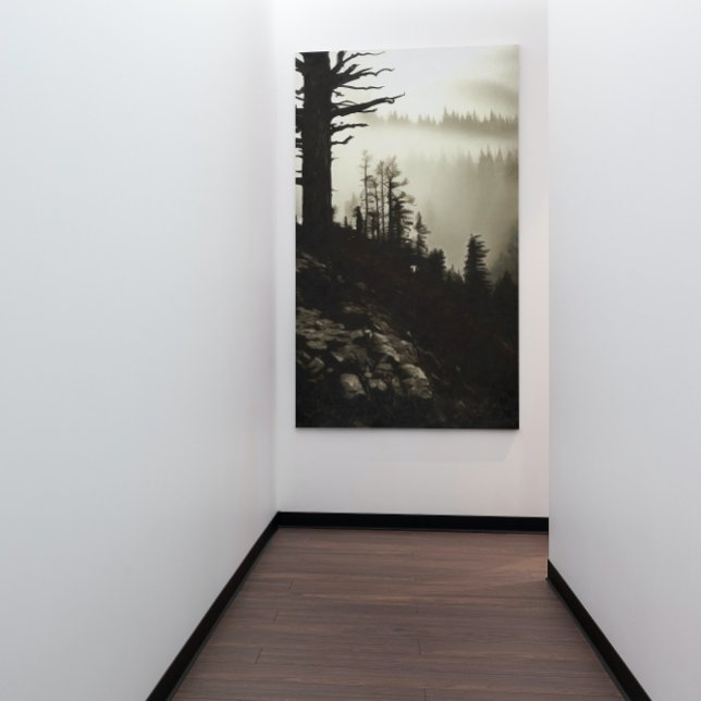 From Mountain To Moody Mist Of Morning Treescape Canvas Print (Creator Uploaded)