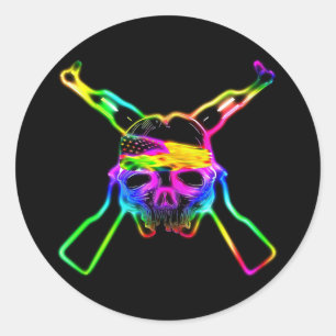 From My Cold Dead Fingers Neon Classic Round Sticker