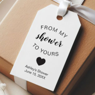 From My Shower To Yours Bridal Shower Soap Favour Gift Tags
