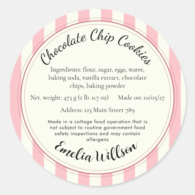 From my small kitchen Cottage Law Cookie Label (Front)