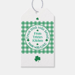 From NAME Kitchen with Love Irish Green Check  Gift Tags