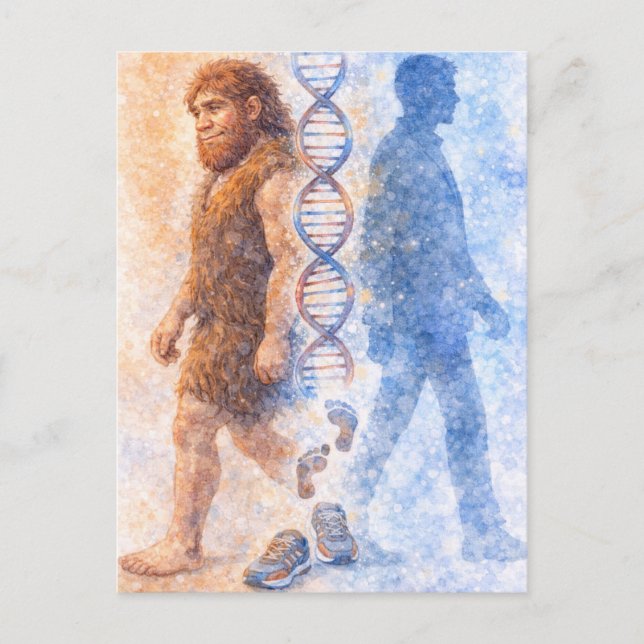 From Neanderthal to Modern Human Postcard (Front)