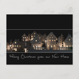 From New Home   Illuminated Christmas Houses Postcard