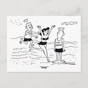 From One Life Guard to Another, Funny Vintage Postcard