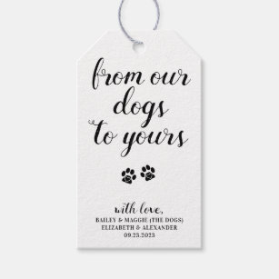 From Our Dogs To Your Doggie Dog Treat Wedding Gift Tags