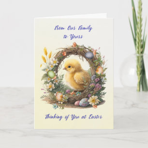 From Our Family to Yours Easter Chick in Grapevine Card
