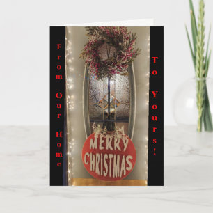 From Our Home To Yours Christmas Wreath PHOTO Holiday Card