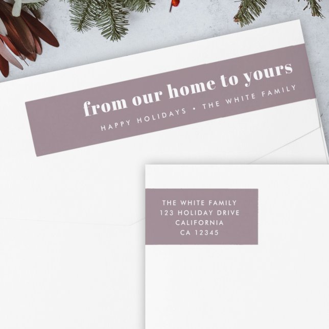 From our home to yours | Modern Minimal Purple Wrap Around Label