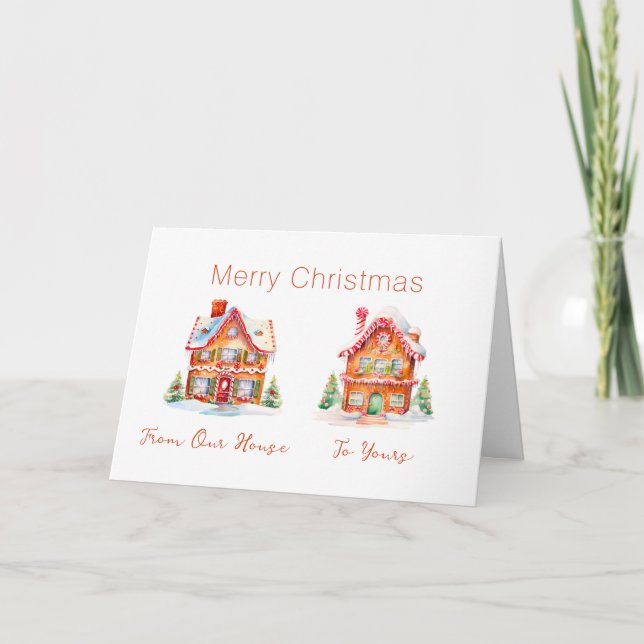 "From Our House" Gingerbread Christmas Card (Front)