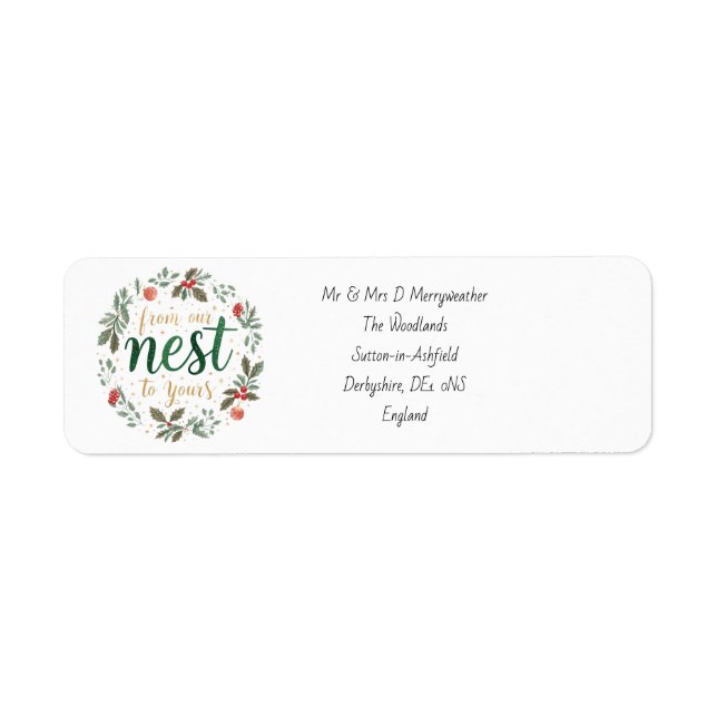 From Our Nest to Yours Address  (Front)