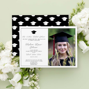 From Parents Black & White Photo Graduation Invitation