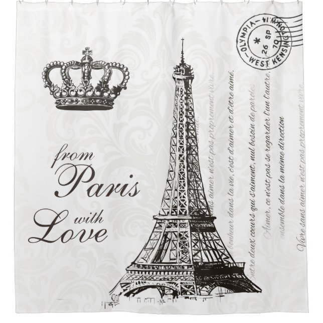 From Paris with Love Black and White Travel Decor (Front)