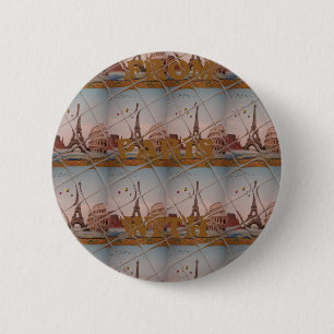 From Paris With Love blue sky colours 2 Inch Round Button