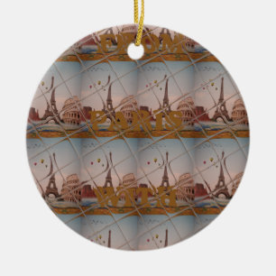 From Paris With Love blue sky colours Ceramic Ornament