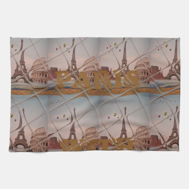 From Paris With Love blue sky colours Kitchen Towel (Horizontal)