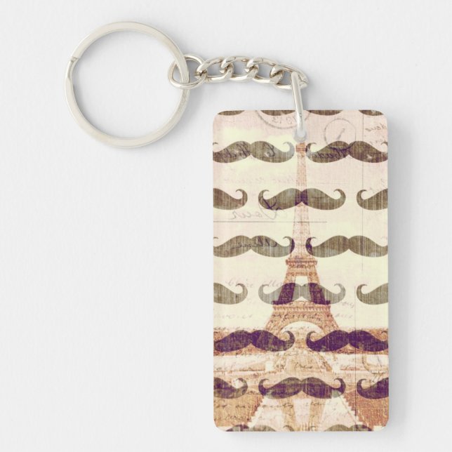 From Paris with moustache Keychain (Front)