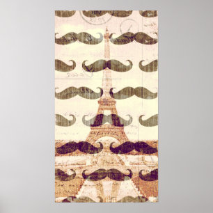 From Paris with moustache Poster