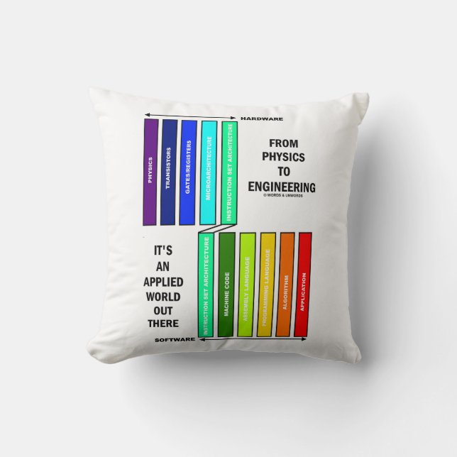 From Physics To Engineering It's An Applied World  Throw Pillow (Front)