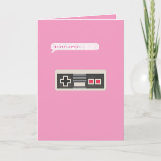 From Player 1 to Player 2 Gamer Valentine's Day Holiday Card