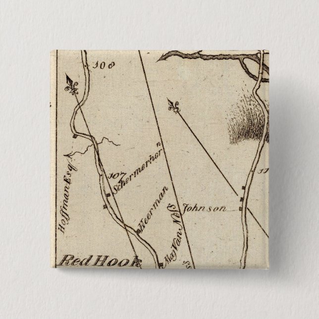 From Poughkeepsie to Albany 22 2 Inch Square Button (Front)