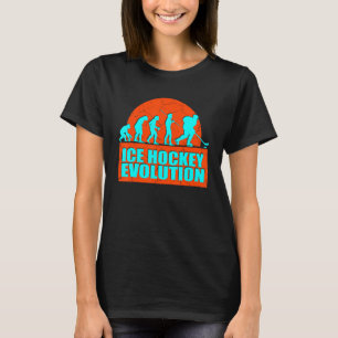 From Primate To Human Ice Hockey Hockey Evolution T-Shirt