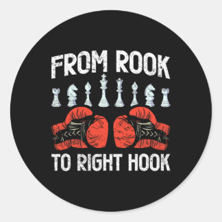From Rook To Right Hook Chess Boxing Fusion Classic Round Sticker
