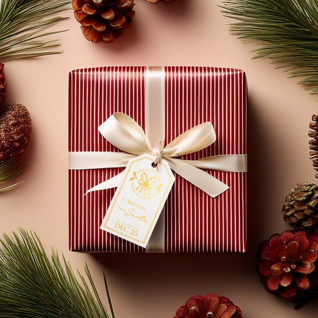 From Santa Candy Cane Foil Gift Tag (Creator Uploaded)