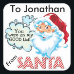 From SANTA Christmas Sticker - SRF<br><div class="desc">For your child or special person who was on Santa's Good List! I did these on the larger sticker (with 6 per sheet) and purchased the Extended License to legally offer it on my products here for you. Thank you and Merry Christmas, Sharon Rhea Ford, NBCT-Art (www.zazzle.com/sharonrhea*) Please come to...</div>