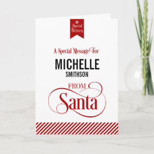 From Santa Claus Christmas Holiday Greeting Card