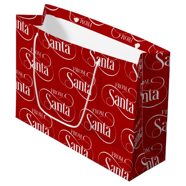 From Santa Claus Christmas Holiday Large Gift Bag (Front Angled)