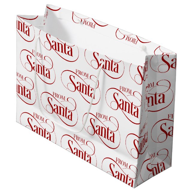 From Santa Claus Christmas Holiday Large Gift Bag (Front Angled)