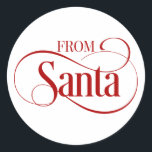 From Santa Claus Christmas Holiday Round Sticker<br><div class="desc">You can find additional coordinating items in our "From Santa Claus" collection.</div>