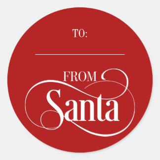 From Santa Claus Christmas Holiday Round Stickers