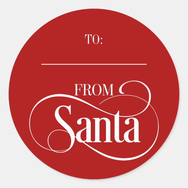 From Santa Claus Christmas Holiday Round Stickers (Front)
