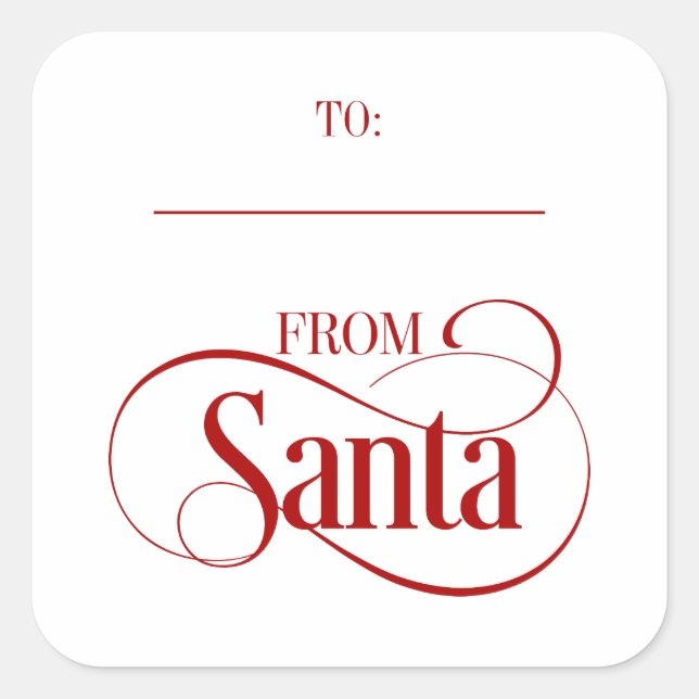 From Santa Claus Christmas Holiday Square Stickers (Front)